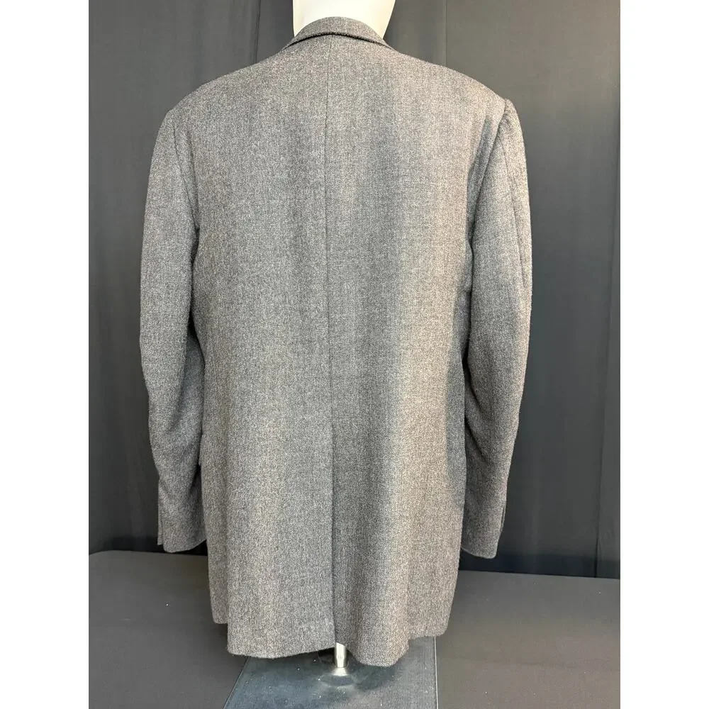 Hickey Freeman Boardroom Mens 43L 100% Camel Hair Gray Blazer USA Union Made
